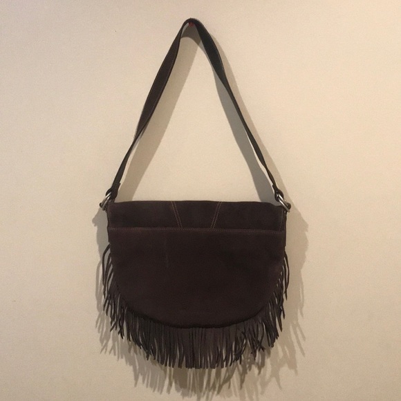Polo jeans fringe suede brown boho handbag - Picture 4 of 7